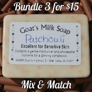 Home-made Amish Goat's Milk Soap Bar "Patchouli" Borntregers